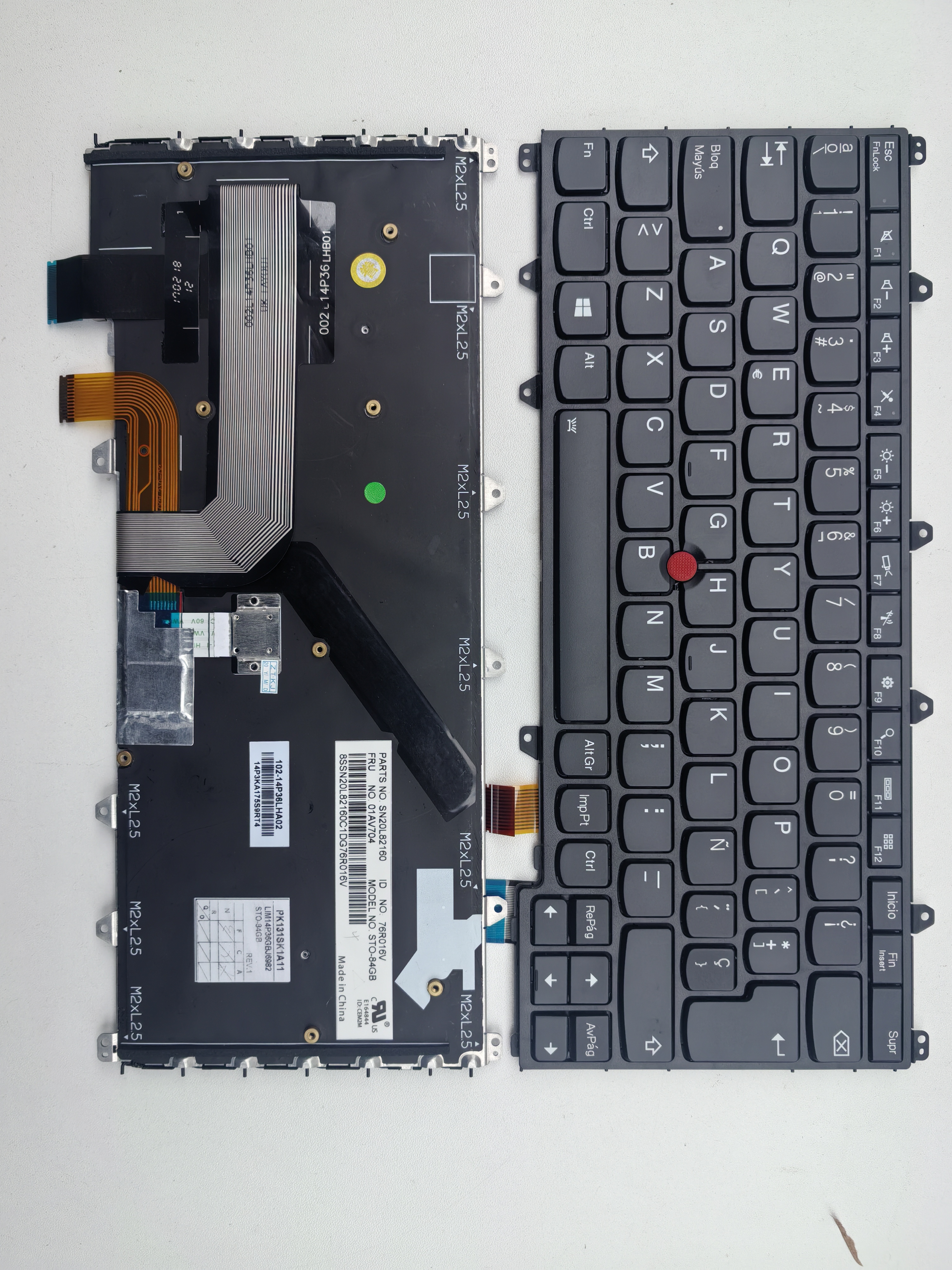 Picture of New Replacement Laptop Keyboard For IBM YOGA260 BLACK FRAME BLACK With Point Backlit Sp Layout